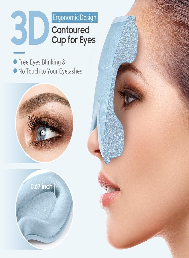 BeHoomi Sleep Mask, Premium Eye Mask for Sleeping, Total Blackout, Superior Soft Comfort, Upgraded 3D Ergonomic Designed Sleeping Mask for Home, Office, Travel, Meditation, Sky Blue - Image 3